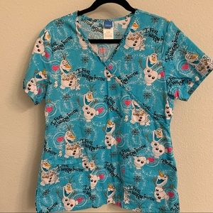 Disney Olaf Scrub Top